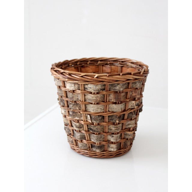 Vintage Birch Bark Basket For Sale - Image 4 of 10
