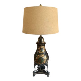 Antique Painted and Gilded Samovar Lamp For Sale