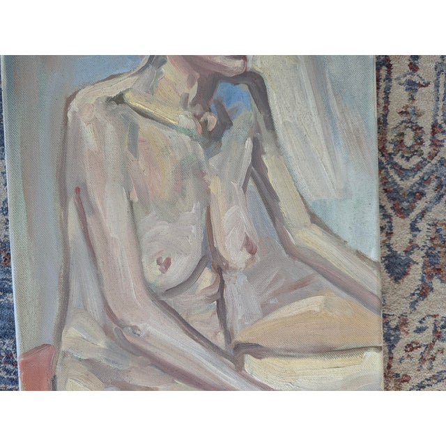 Vintage Original Impressionist Nude Painting on Canvas For Sale - Image 13 of 14