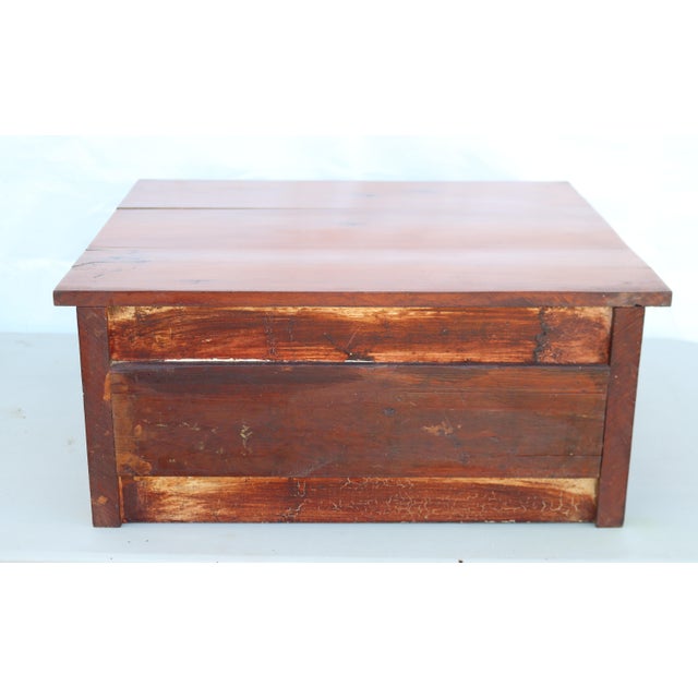 Late 19th Century Clark's o.n.t. 2 Drawer Walnut Spool Cabinet Dresser Top Jewelry Box With Brass Stem Pulls For Sale In Cincinnati - Image 6 of 13