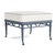 Brown Jordan Calcutta Ottoman in Sapphire with Sea Salt and Navy Welt Cushions For Sale