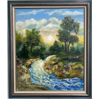 Late 20th Century Landscape by Max Shekhter (B. 1938) – Original Oil Painting on Canvas, Framed For Sale