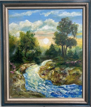 Late 20th Century Landscape by Max Shekhter (B. 1938) – Original Oil Painting on Canvas, Framed