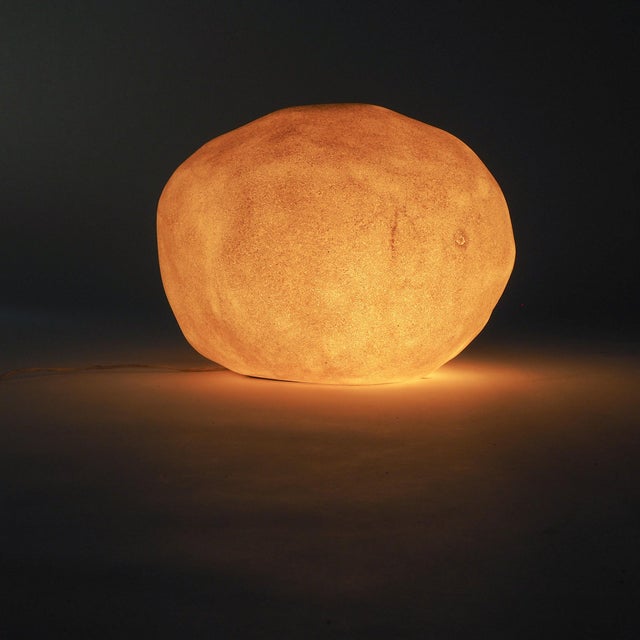 Designed in 1969 by French sculptor André Cazenave, the Dora Moon Rock Lamp stands as a landmark icon of French Mid-...