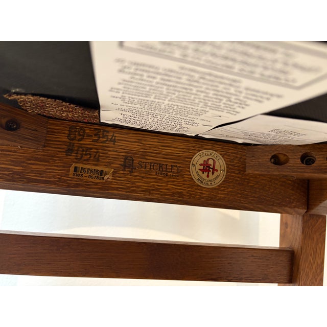 Wood Stickley Harvey Ellis Dining Table With Inlays and Chairs For Sale - Image 7 of 9