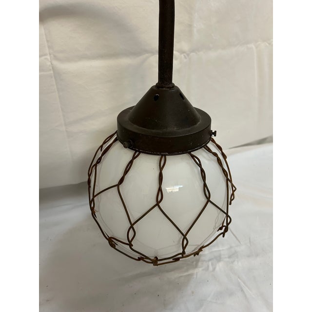 Rustic Vintage Caged Globe Sconce For Sale - Image 3 of 7