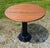 Brown Antique Round Oak Top Pub Table or Game Table With Cast Iron Column Base For Sale - Image 8 of 17