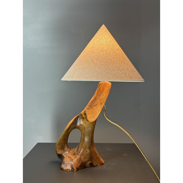 Gorgeous olive wood table lamp from the 1950s - 1960s. As can be seen this lamp has been rewired and refitted. from the...