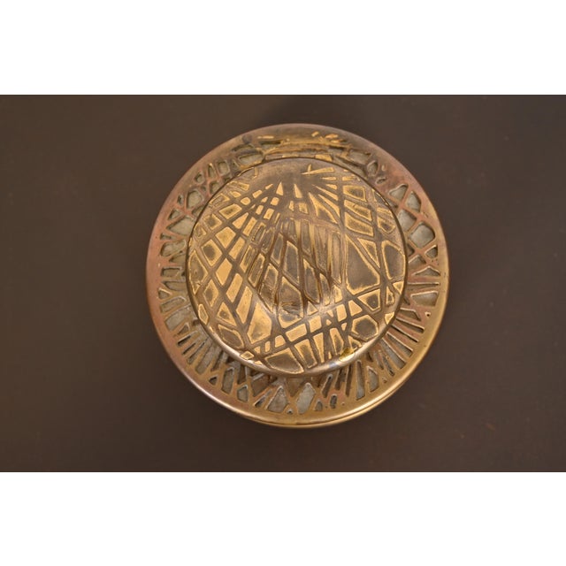 Tiffany Studios Tiffany Studios New York Pine Needle Bronze Doré and Slag Glass Inkwell For Sale - Image 4 of 12