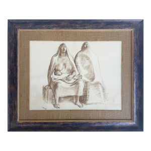 1967 Francisco Zúñiga Pastel Drawing Mother, Child, Provenance Sotheby's Ny