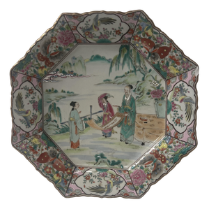 Octagonal Porcelain Dish, Asia, 20th Century