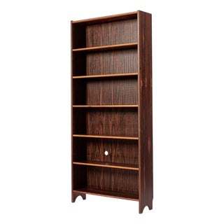 Mid Century Rosewood Bookcase, Scandinavian Tall Display Shelf, 3 Avail For Sale