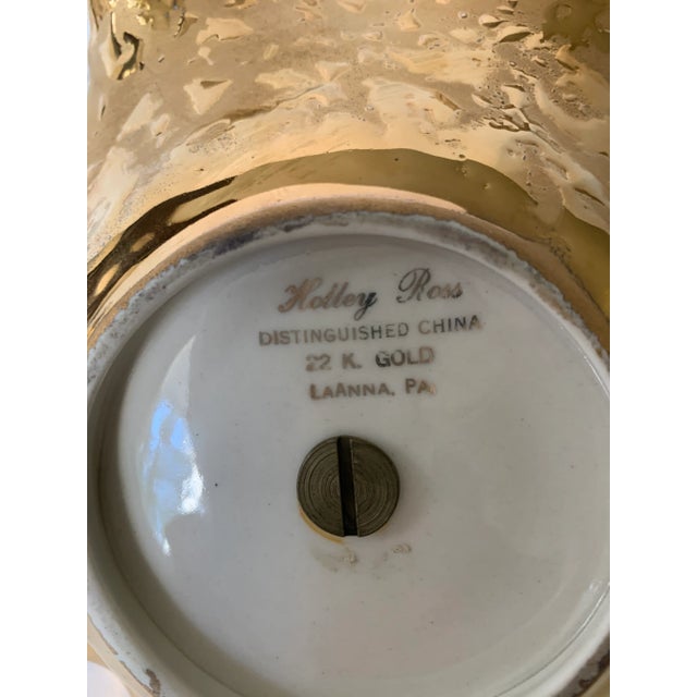 Ruffled Edge Gold Ceramic Candy Dish For Sale - Image 9 of 12