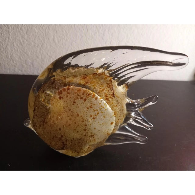 This is an EXQUISITE Murano Like Gold Aventurine Art Glass 6" Fish Figurine. Procured at auction BOX 17