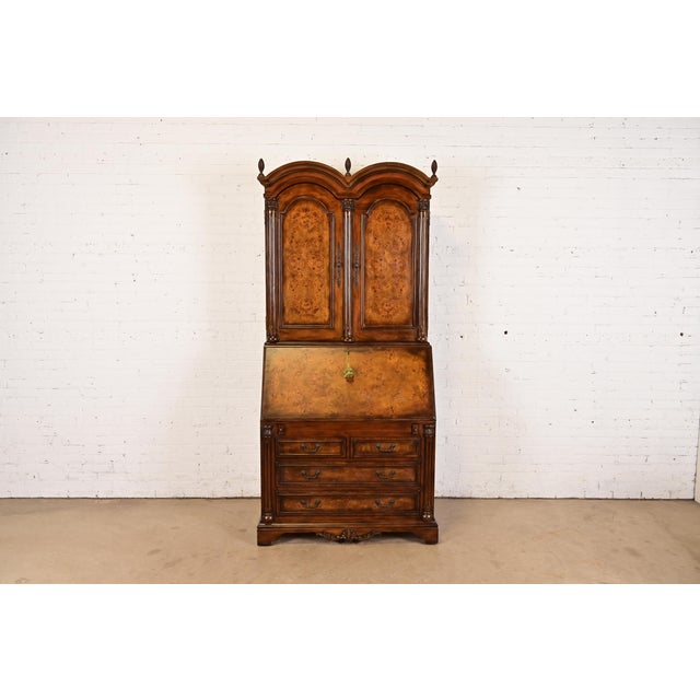 A gorgeous Georgian or William & Mary style bureau with drop front secretary desk In the manner of Baker Furniture Circa...