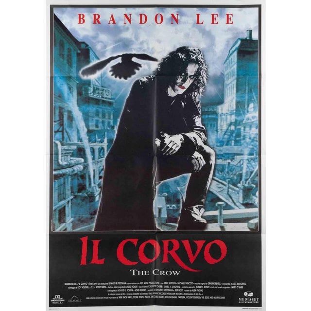 Vintage Poster Italian 2-Foglio (39 × 55 in.). Directed by Alex Proyas, starring Brandon Lee. Moody blue-toned poster with...