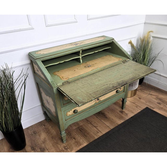 Antique Italian Tuscany Country Painted Wooden Commode, 1890s For Sale - Image 6 of 11