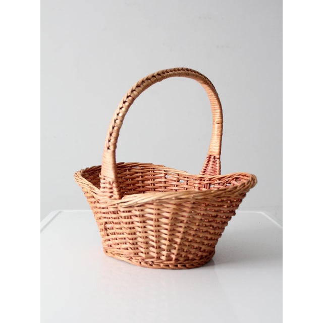 Vintage Wicker Gathering Basket For Sale - Image 4 of 12