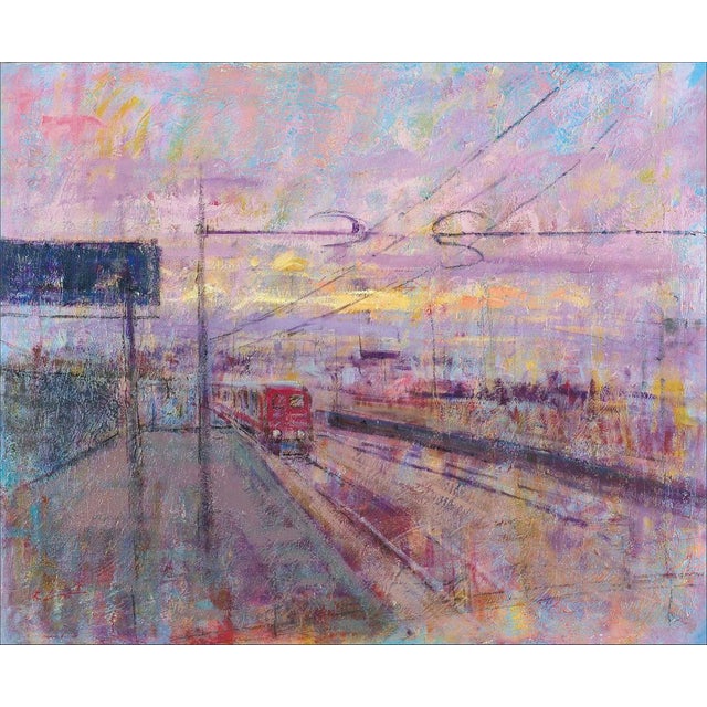 Renato Criscuolo, Il treno, Oil on Canvas For Sale - Image 7 of 7