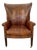 Dessin Fournir Crocodile Embossed Leather Wingback Statement Chair For Sale