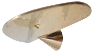 Polished Brass Floating Shelves by Chanel Kapitanj