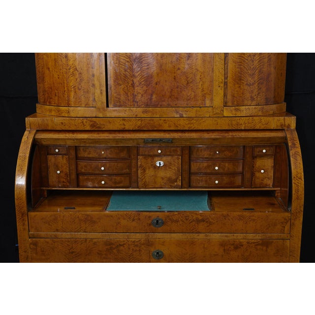 Brown 19th Century Biedermeier Walnut Secretary Desk For Sale - Image 8 of 13
