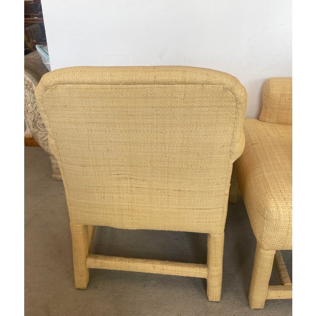 Pair Vintage Natural Raffia Armchairs, 1980s For Sale - Image 9 of 18