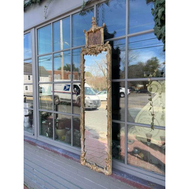 Chinoiserie Chinoiserie Gilt MCM Hollywood Regency Mirror 1950s For Sale - Image 3 of 8