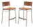 Miss B Stools in Inox & Leather by Tito Agnoli for BBB Bonacina, 1997, Set of 2 For Sale