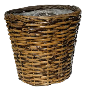 Faux Tortoises Shell Wicker Planter Basket