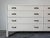 1970s Vintage John McGuire Eight Drawers Wood and Rattan White Painted Dresser With Solid Brass Pulls For Sale - Image 4 of 12