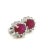 Contemporary 18ct White Gold Ruby & Diamond Oval Cluster Earrings - 2 Pieces For Sale - Image 3 of 7