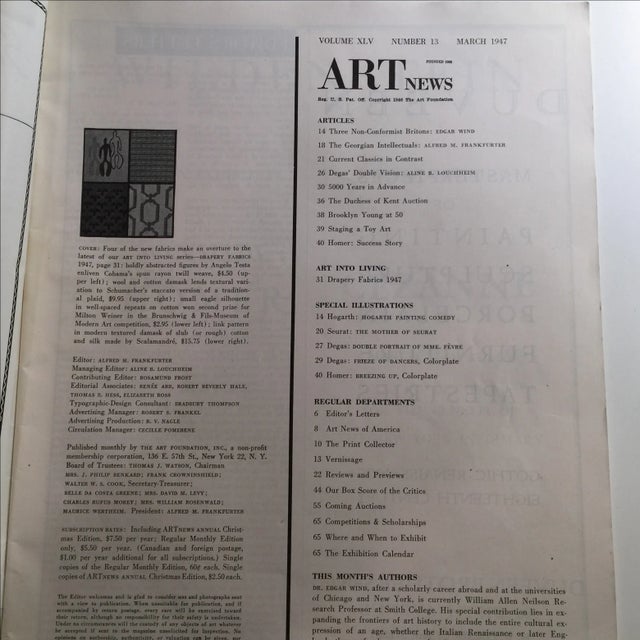 Artnews March 1947 Magazine For Sale - Image 4 of 11