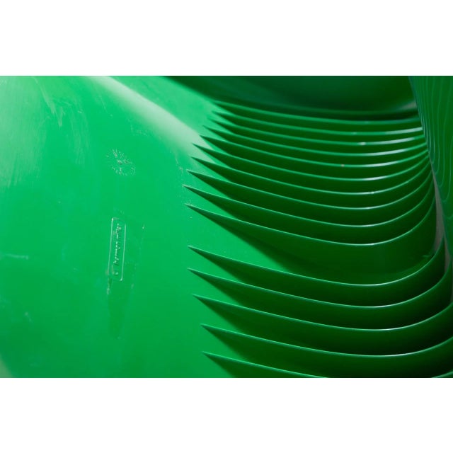 Green Polypropylene Stacking Chairs by Verner Panton for Herman Miller, 1970s, Set of 4 For Sale - Image 8 of 10