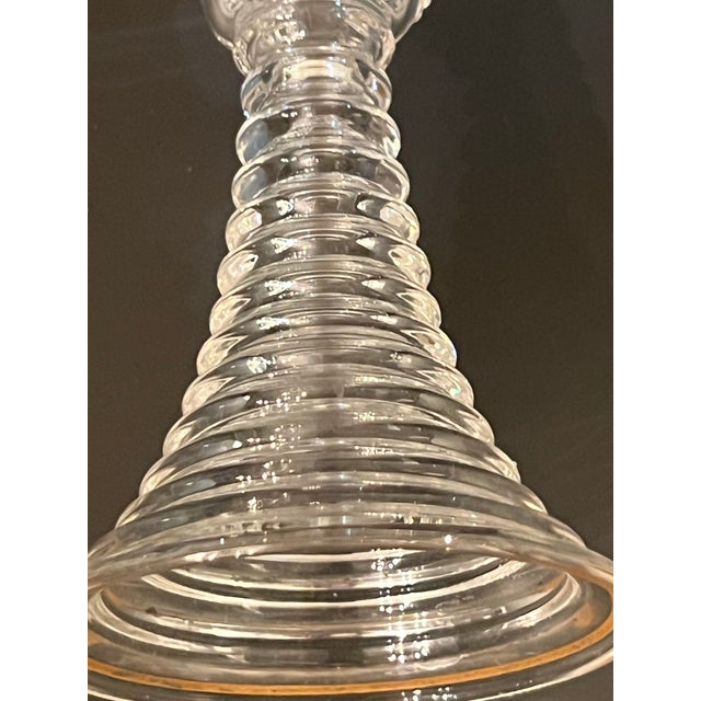 Moser Glassworks Antique Moser St Louis Wine Glass Gold Gilt With Ribbed Stem For Sale - Image 4 of 12