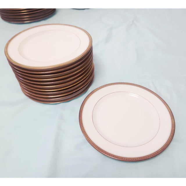 Eggshell Limoges Antique Porcelain Service for 12 1920s Gold Rim 56 PCS For Sale - Image 8 of 16
