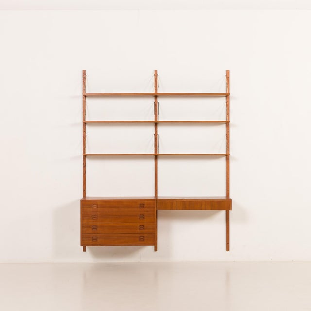 Vintage Danish Teak Wall Unit with a Desk, 1960s For Sale - Image 17 of 17