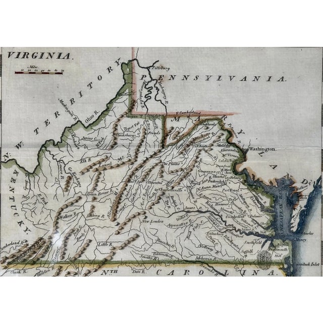 1796 Map of Viriginia From Morse’s Universal Geography, Unframed For Sale - Image 4 of 4