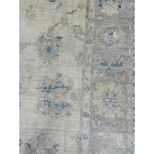 Turkish Oushak Oriental Hand Knotted Rug 8' X 9'8" - Luxurious Handmade Vintage Decor For Sale - Image 4 of 7
