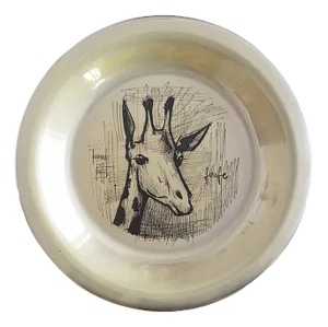 Sterling Silver Plated Wall Plate Giraffe by Bernard Buffet, 1970s