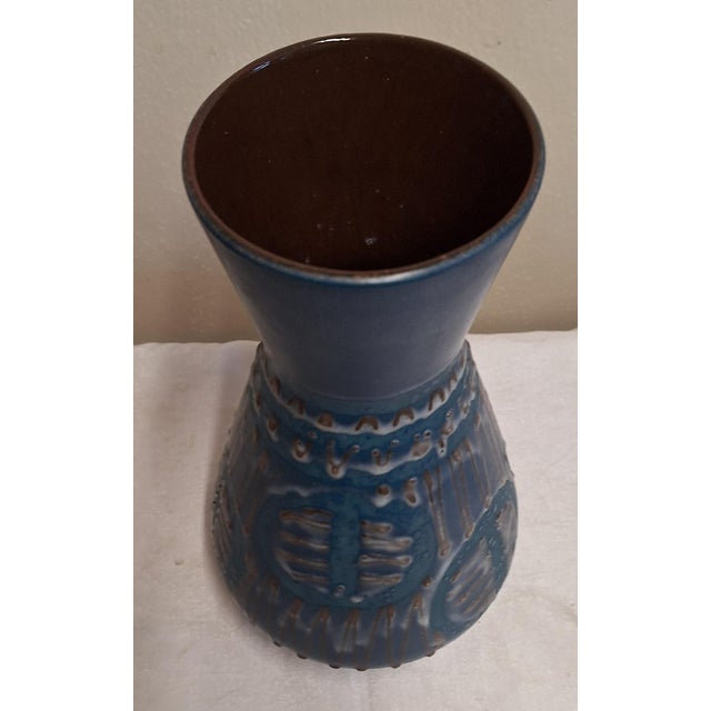 Mid-Century Modern Mid-Century Blue-Gray Glazed Vase from Carstens, Germany, 1960s For Sale - Image 3 of 5