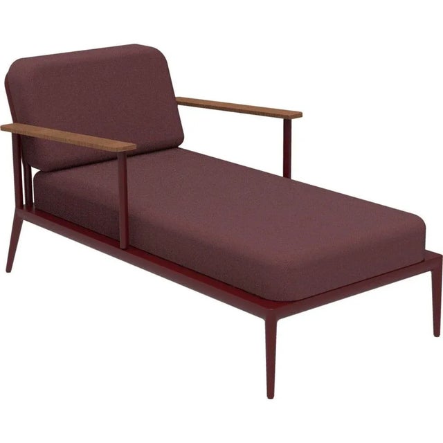 Nature burgundy divan by mowee dimensions: d155 x w83 x h81 cm (seat height 42 cm). Material: aluminum, upholstery and...