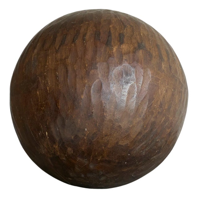 Wabi-Sabi Style Ball in Carved Wood, 1920s For Sale