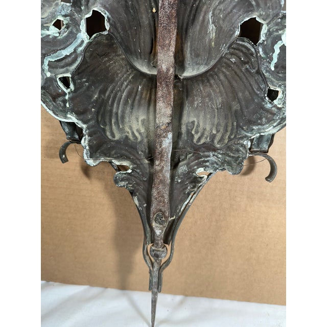 Brass 19th Century Italian Pair of Antique Brass Altar Palmettes For Sale - Image 8 of 15