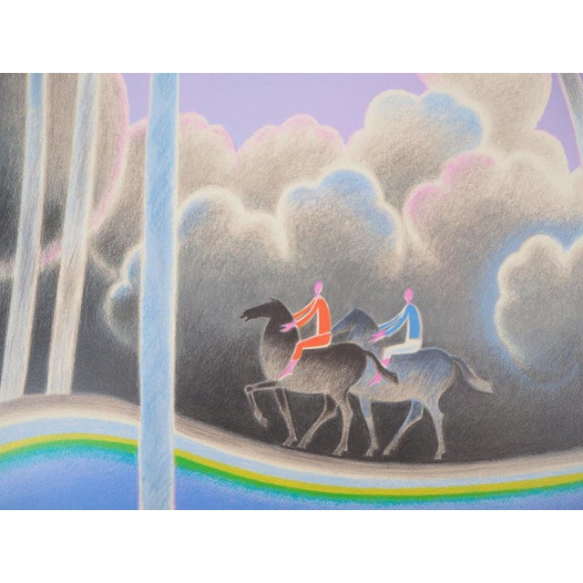 Modern Albert Zavaro, Couple de cavaliers en promenade, Lithograph For Sale - Image 3 of 7