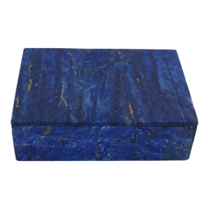 Lapis Lazuli Trinket Box With White Marble Core Expertly Handcrafted Blue Gemstone Jewelry Keepsake