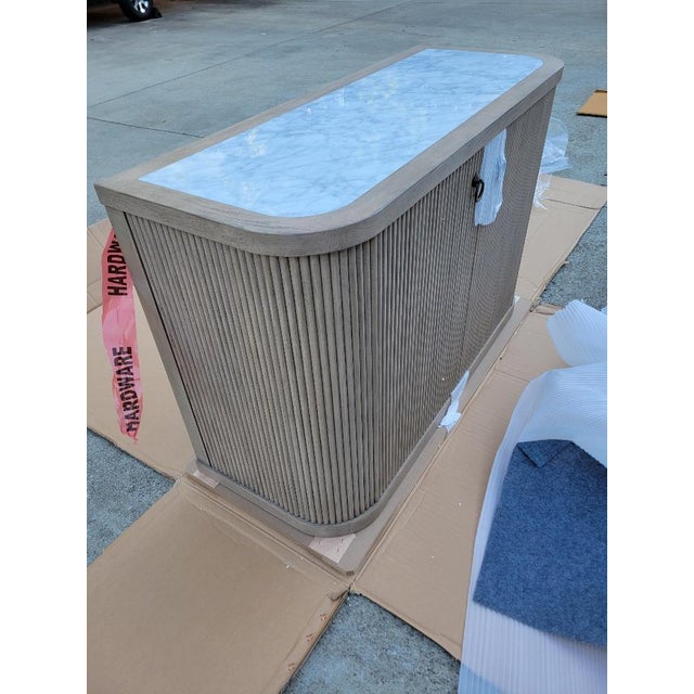 Set of 2: Two-Door Demilune Credenzas, Finish - Biscotti For Sale - Image 9 of 10