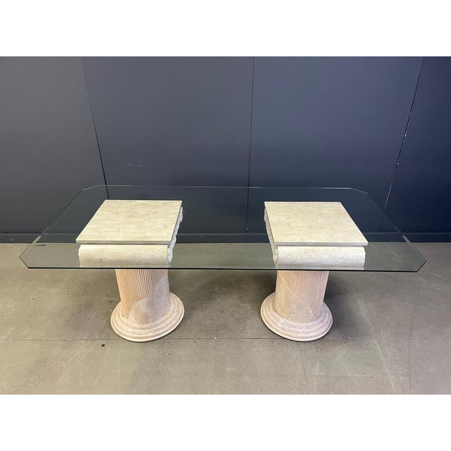 Vintage Tesselated Stone Pedestal Dining Table by Maithland Smith, 1970s For Sale - Image 9 of 13