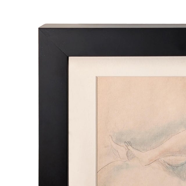 Expressionism French Expressionist Original Colored Drawing Painting Seated Nude Young Woman by Jules Pascin, 1920 For Sale - Image 3 of 12