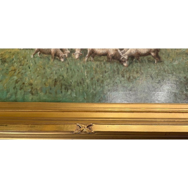 Paint G. A. Hays American Sheep Pasture Landscape Oil Painting, Circa 1900. For Sale - Image 7 of 13